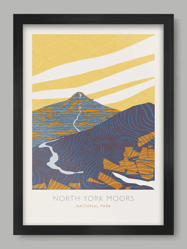 North York Moors National Park - Poster Print. Established in 1952, The North York Moors covers large parts of North Yorkshire, with the area famous for its large collection of fossils.